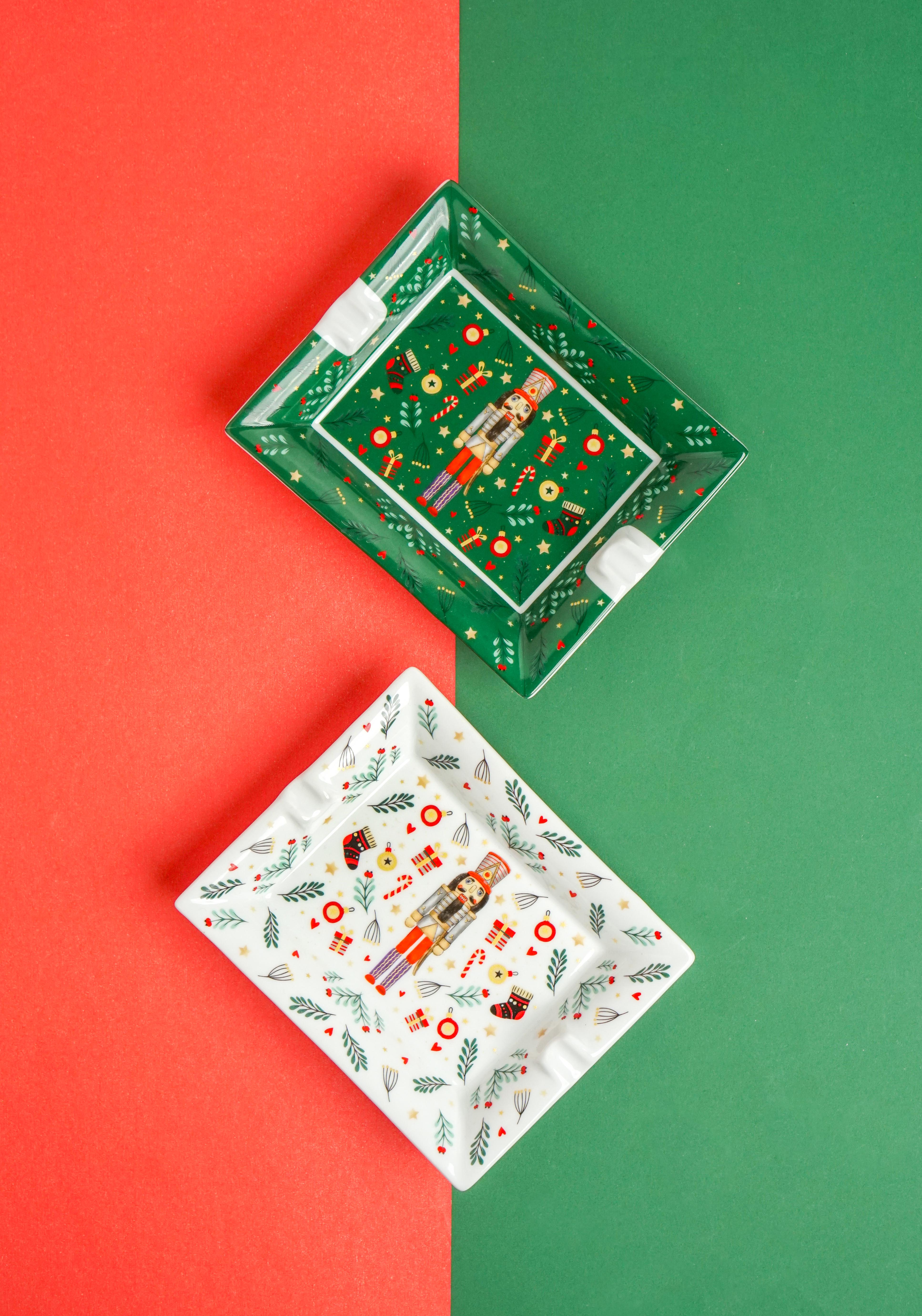 Christmas Nutcracker Green Porselen Kül Tablası