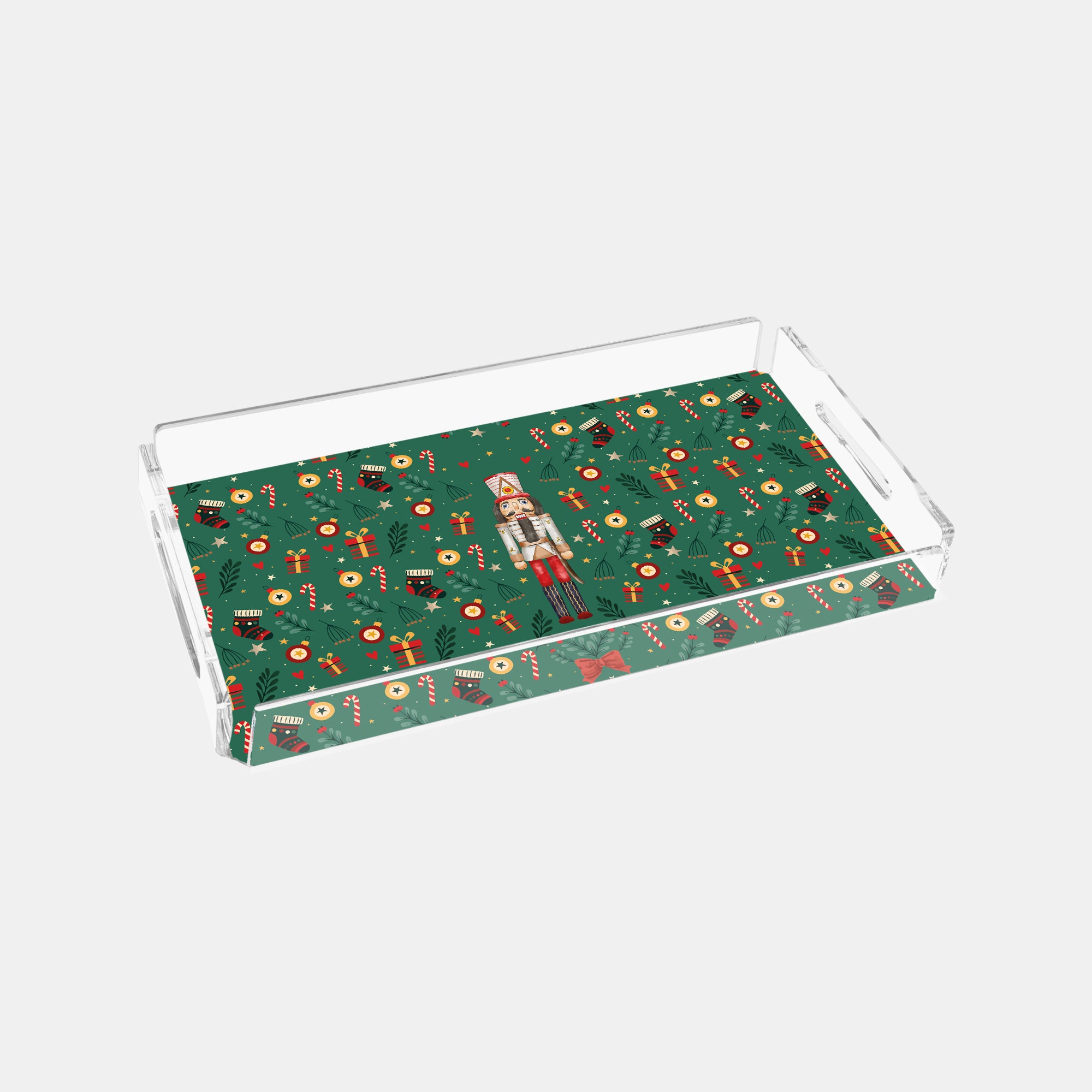 Christmas Nutcracker Green 40x23 Pleksi Tepsi